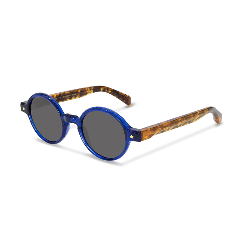 Carlos Nieto Moda Masculina Gafas Redondas Azul Carey