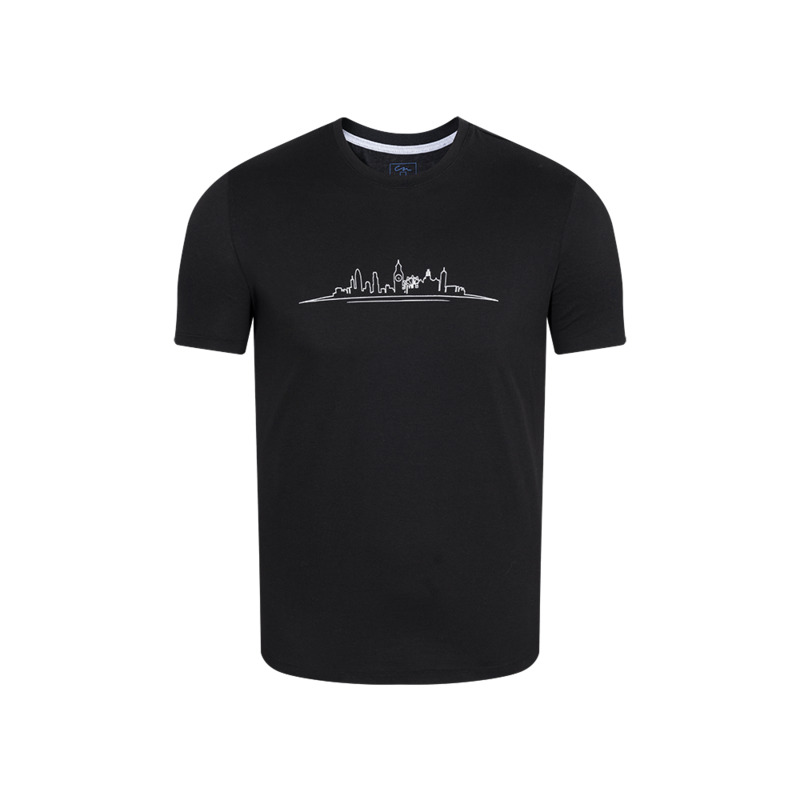 Camiseta best sale negra estampada