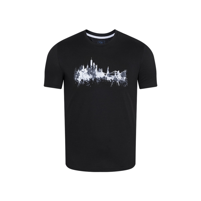 Camiseta negra estampada 2025
